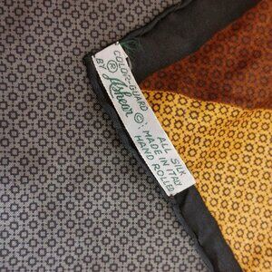 VTG Ashear 9 Color Silk Square Scarf With Micro Geometric Print Made in Italy